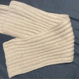 Cream Rib Knit Scarf